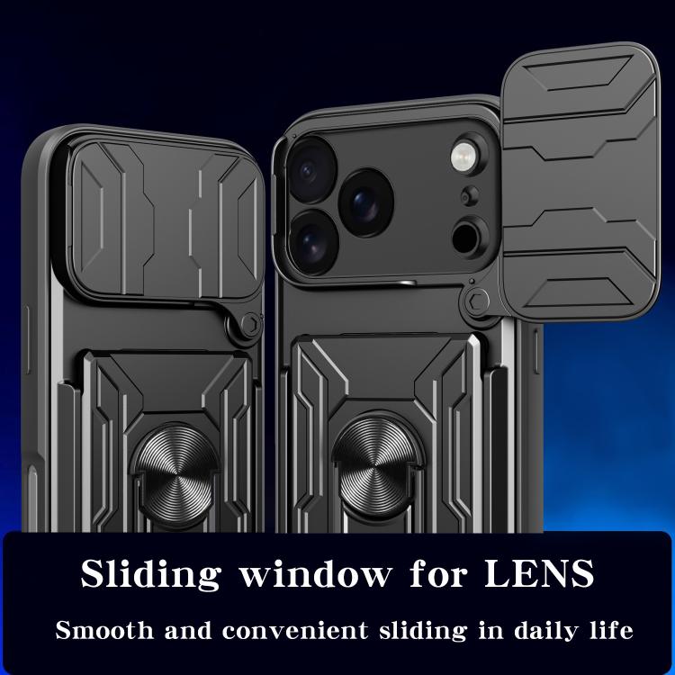 For iPhone 17 Pro Sliding Camshield TPU+PC Phone Case with Card Slot