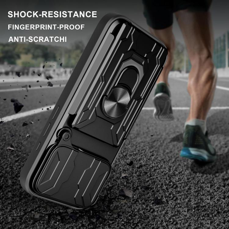 For iPhone 17 Pro Sliding Camshield TPU+PC Phone Case with Card Slot