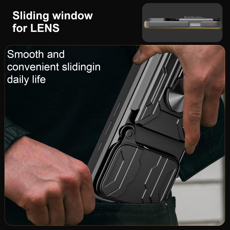 For iPhone 17 Pro Sliding Camshield TPU+PC Phone Case with Card Slot