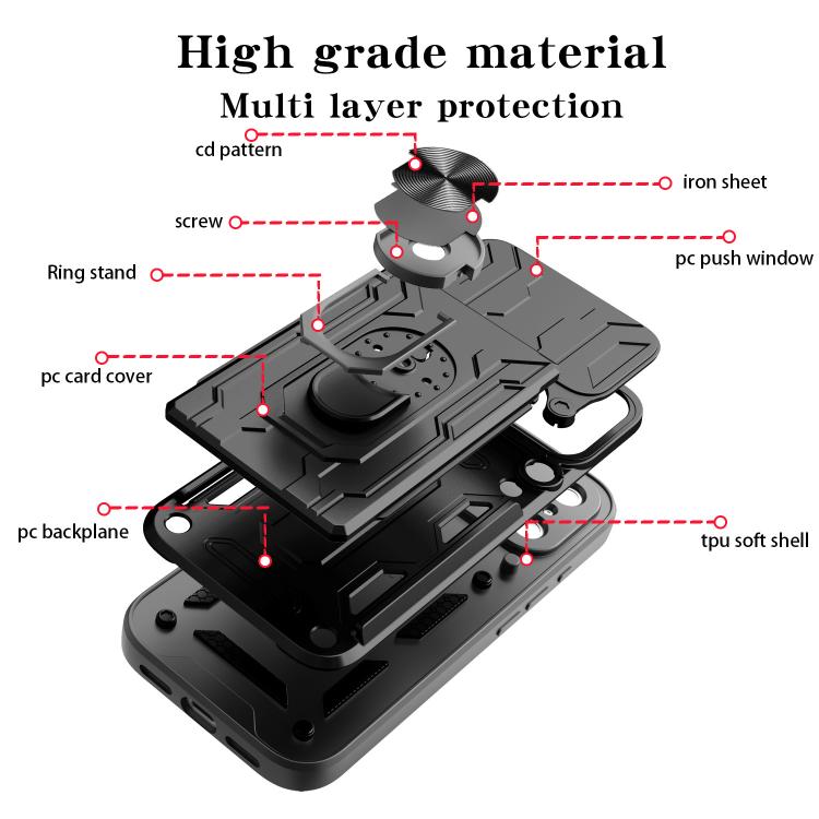 For iPhone 17 Pro Sliding Camshield TPU+PC Phone Case with Card Slot