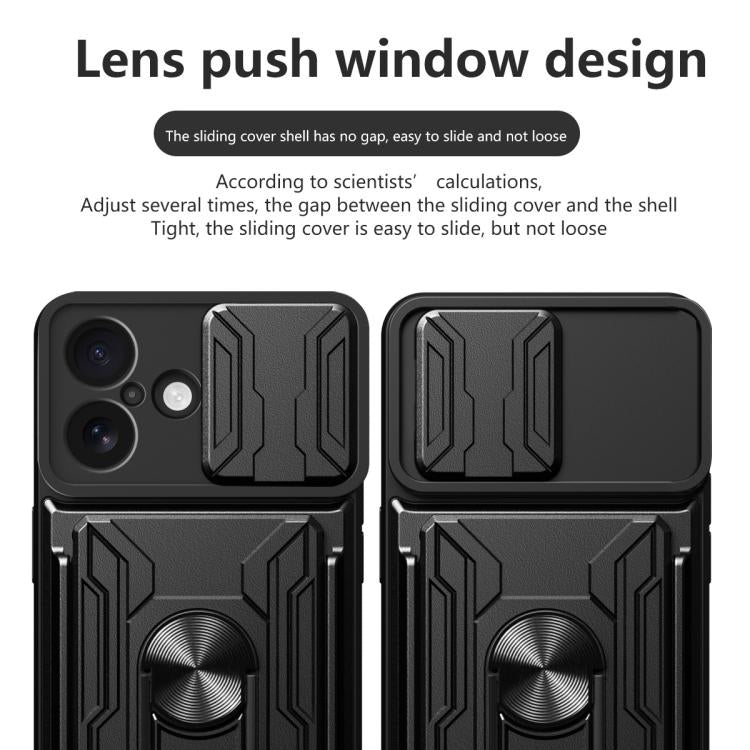 For iPhone 17 Sliding Camshield TPU+PC Phone Case with Card Slot