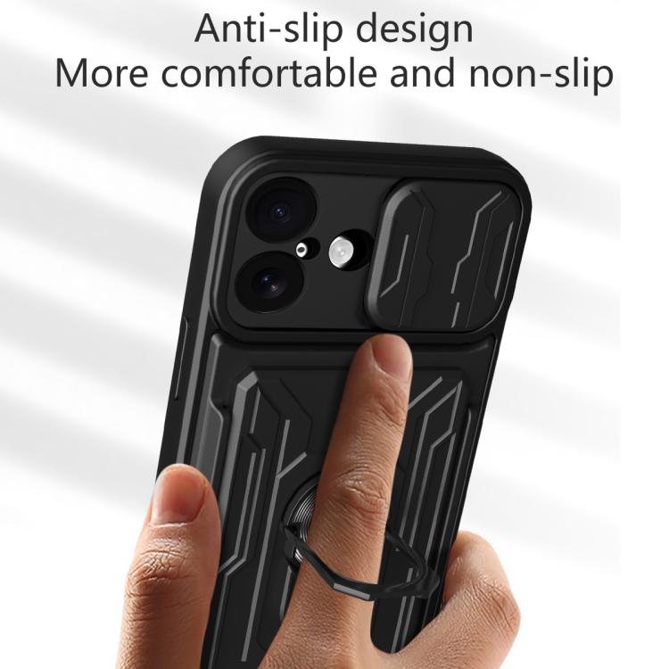 For iPhone 17 Sliding Camshield TPU+PC Phone Case with Card Slot