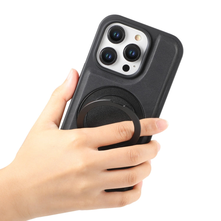 For iPhone 15 Denior A14 Skin Feel Rotating Holder MagSafe Phone Case