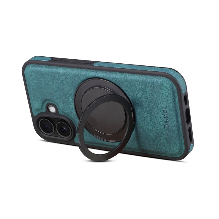 For iPhone 16 Plus Denior A14 Skin Feel Rotating Holder MagSafe Phone Case