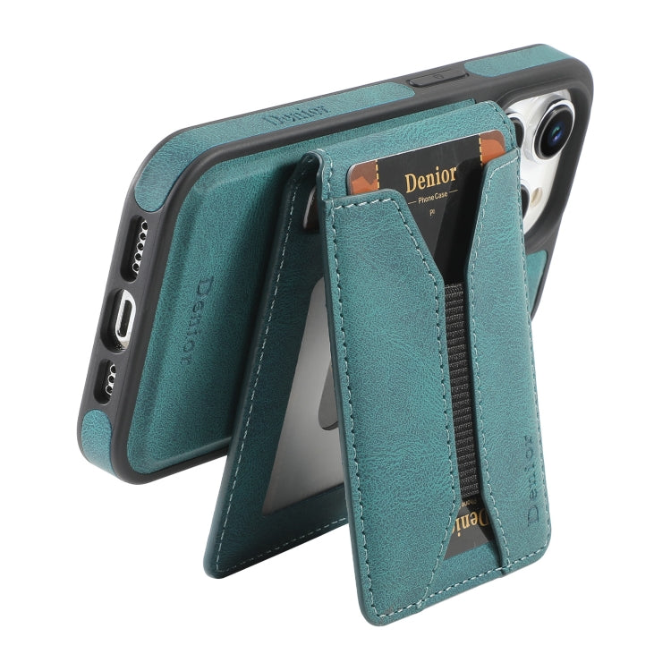 For iPhone 12 / 12 Pro Denior D18 Skin Feel Rotating Holder MagSafe Detachable Card Slot Phone Case