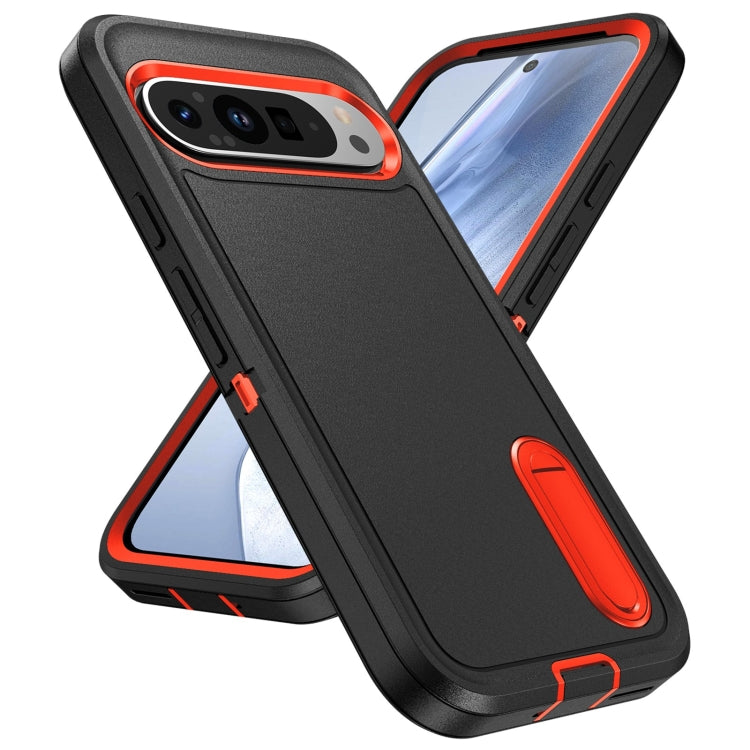 For Google Pixel 9 Pro Rugged PC + Silicone Phone Case with Holder