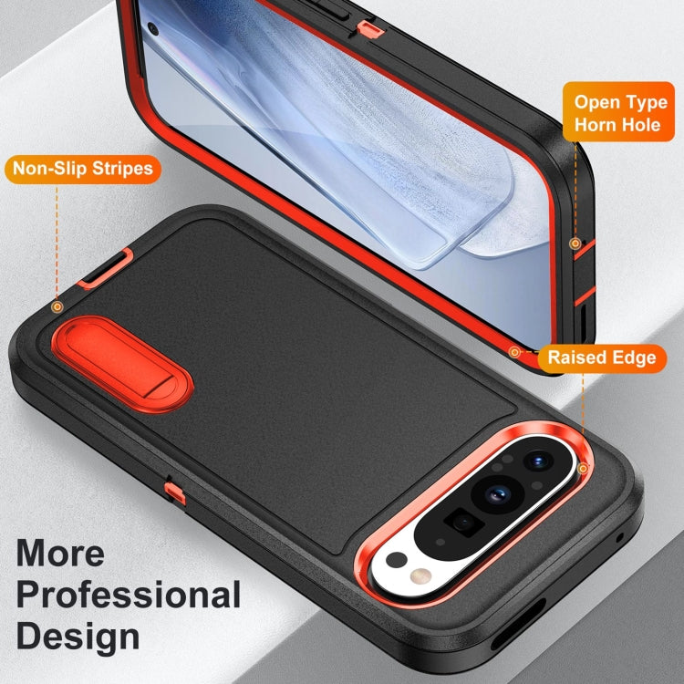 For Google Pixel 9 Pro Rugged PC + Silicone Phone Case with Holder