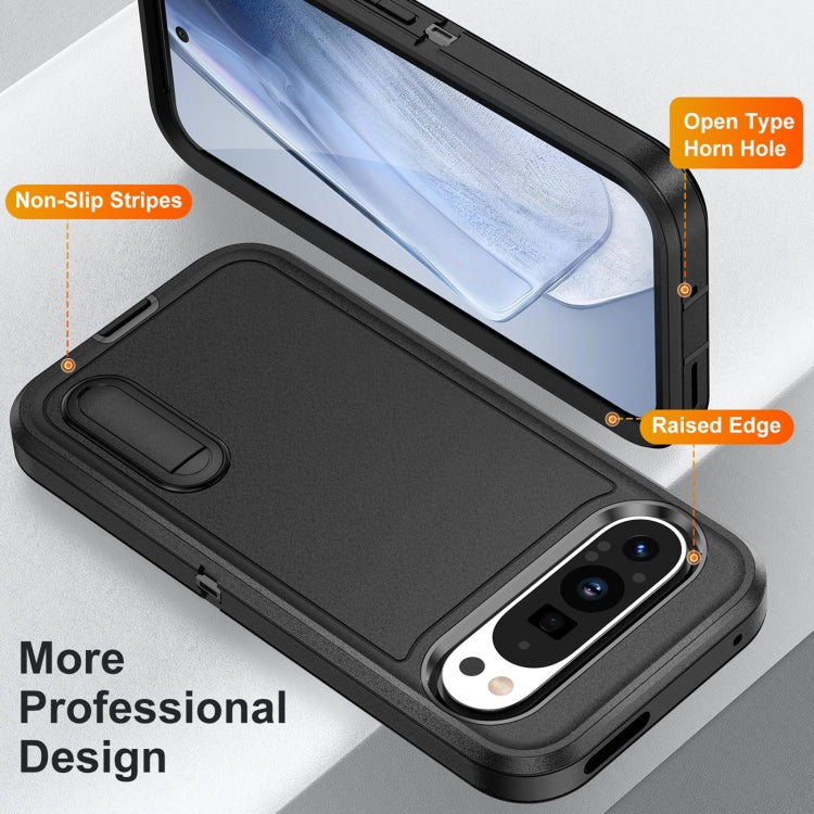 For Google Pixel 9 Pro Rugged PC + Silicone Phone Case with Holder