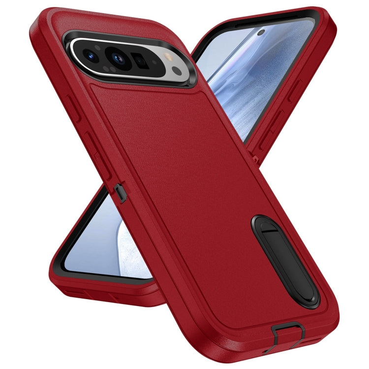 For Google Pixel 9 Pro Rugged PC + Silicone Phone Case with Holder