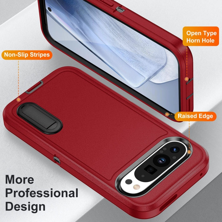 For Google Pixel 9 Pro Rugged PC + Silicone Phone Case with Holder