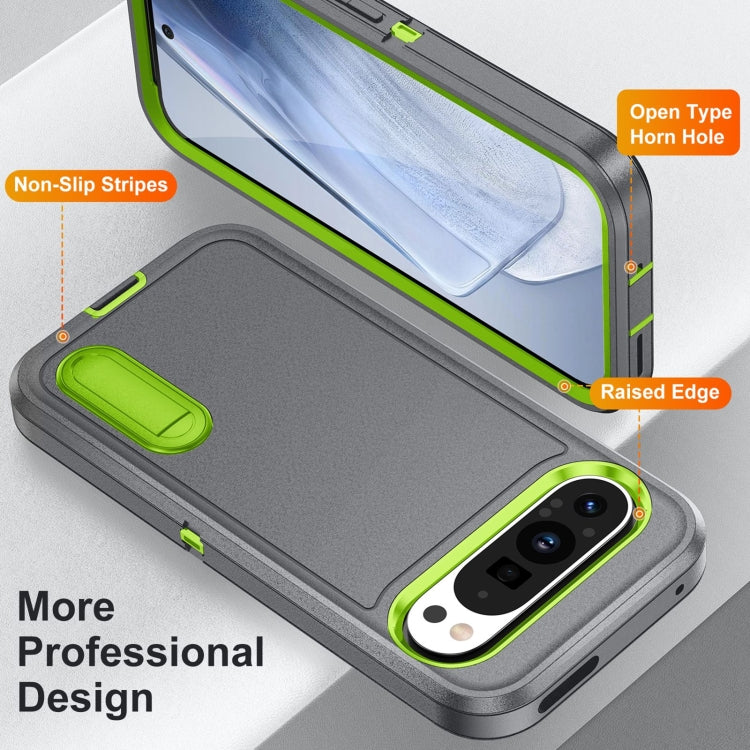 For Google Pixel 9 Pro Rugged PC + Silicone Phone Case with Holder