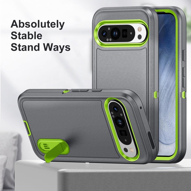 For Google Pixel 9 Pro Rugged PC + Silicone Phone Case with Holder