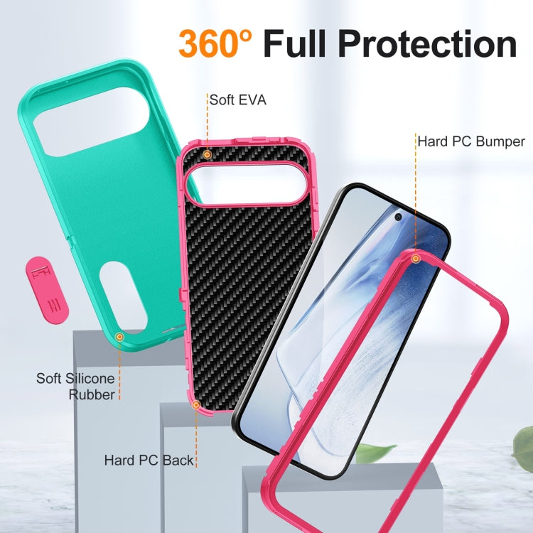 For Google Pixel 9 Pro Rugged PC + Silicone Phone Case with Holder