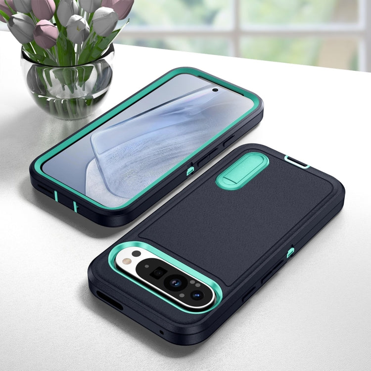 For Google Pixel 9 Pro Rugged PC + Silicone Phone Case with Holder