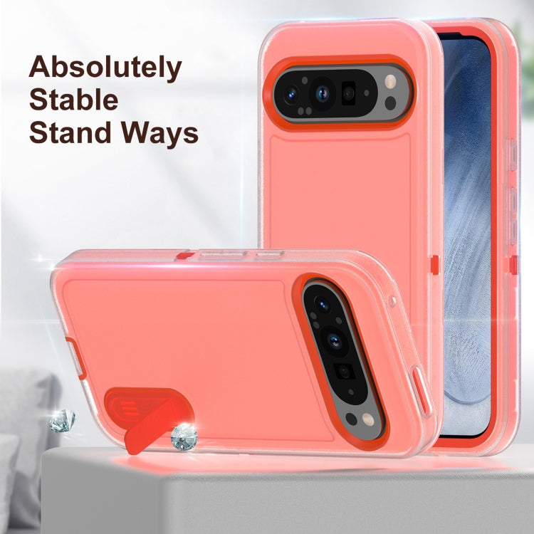 For Google Pixel 9 Pro Rugged PC + Silicone Phone Case with Holder