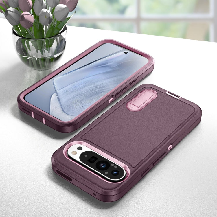 For Google Pixel 9 Pro Rugged PC + Silicone Phone Case with Holder