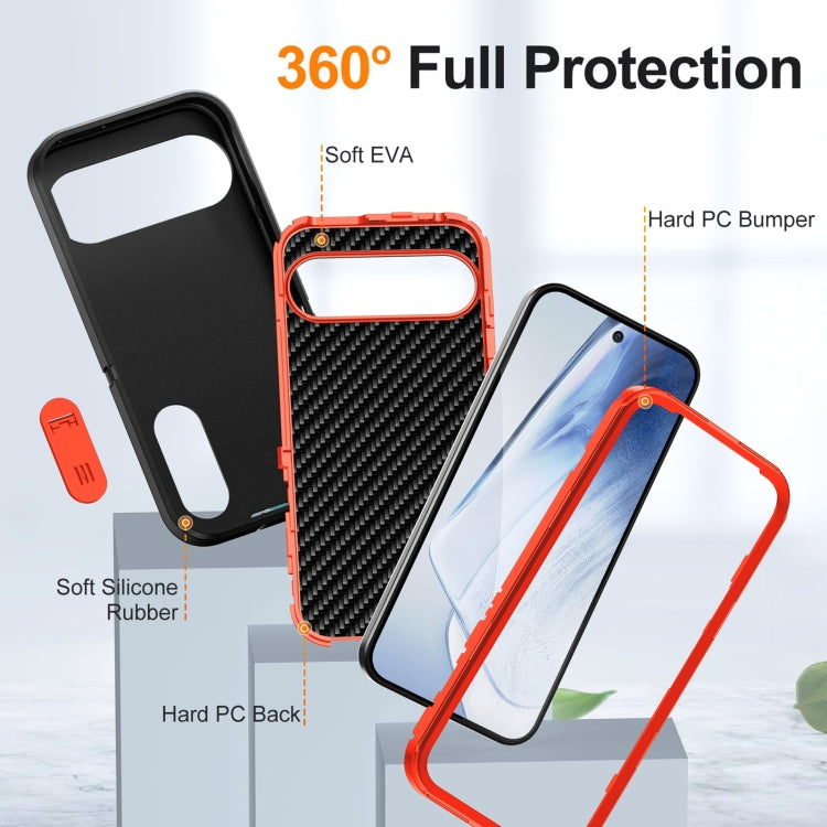 For Google Pixel 9 Rugged PC + Silicone Phone Case with Holder