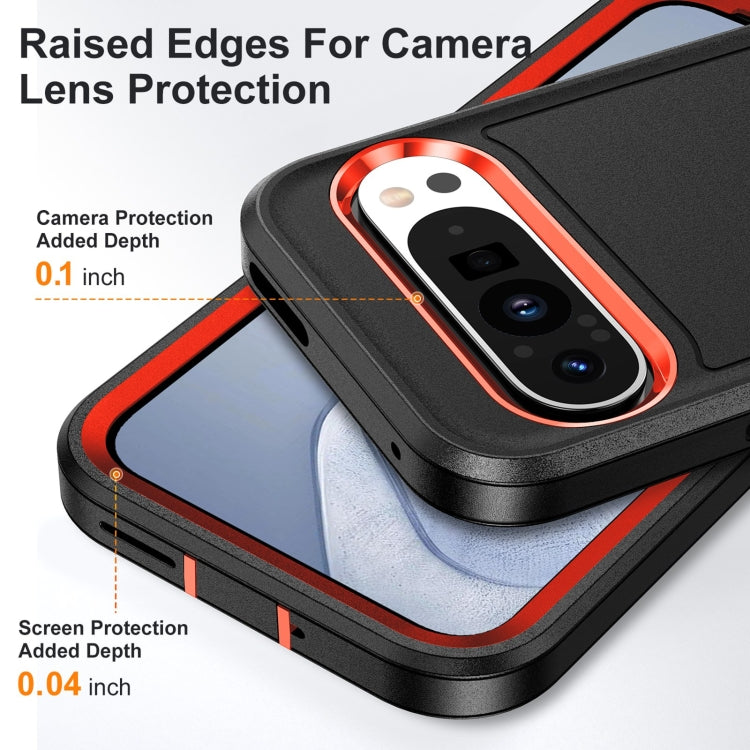 For Google Pixel 9 Rugged PC + Silicone Phone Case with Holder