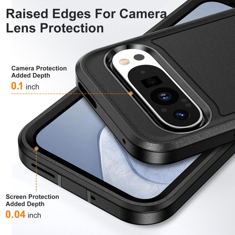 For Google Pixel 9 Rugged PC + Silicone Phone Case with Holder