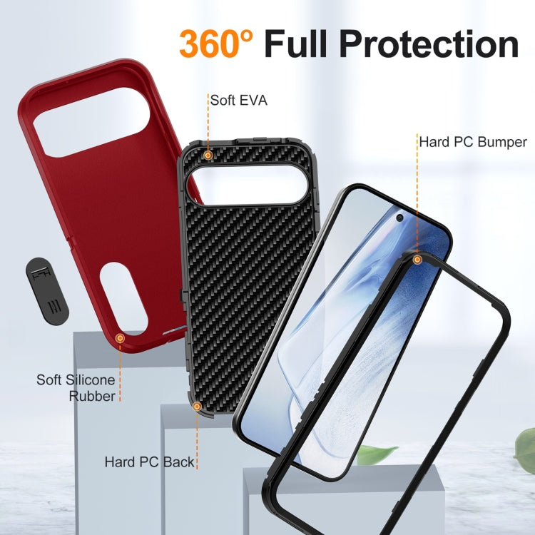 For Google Pixel 9 Rugged PC + Silicone Phone Case with Holder