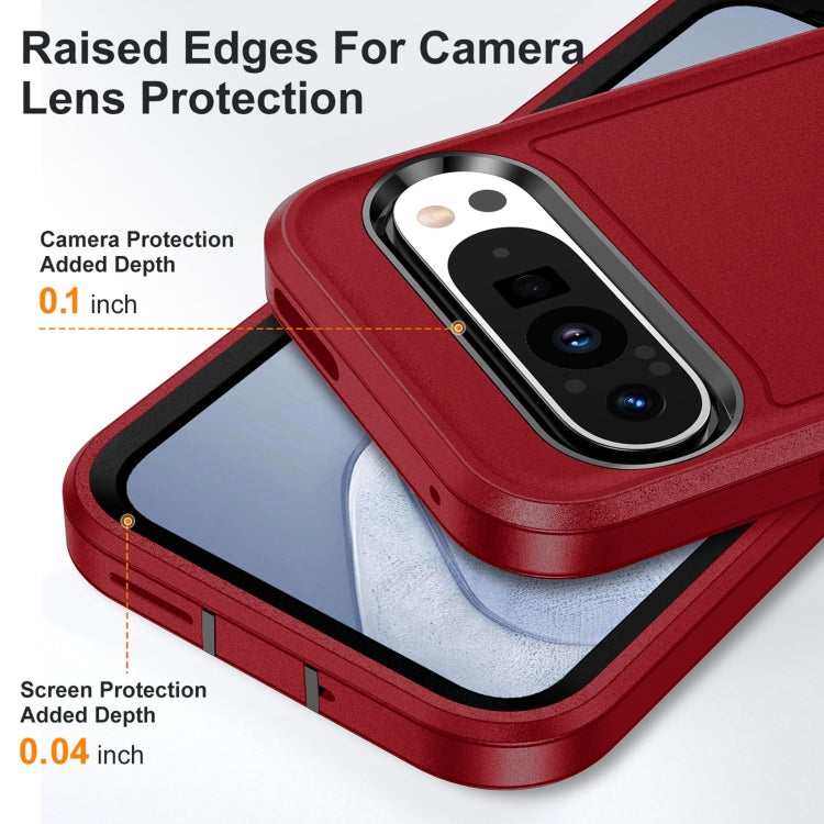For Google Pixel 9 Rugged PC + Silicone Phone Case with Holder