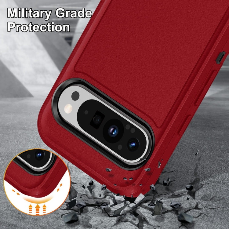For Google Pixel 9 Rugged PC + Silicone Phone Case with Holder