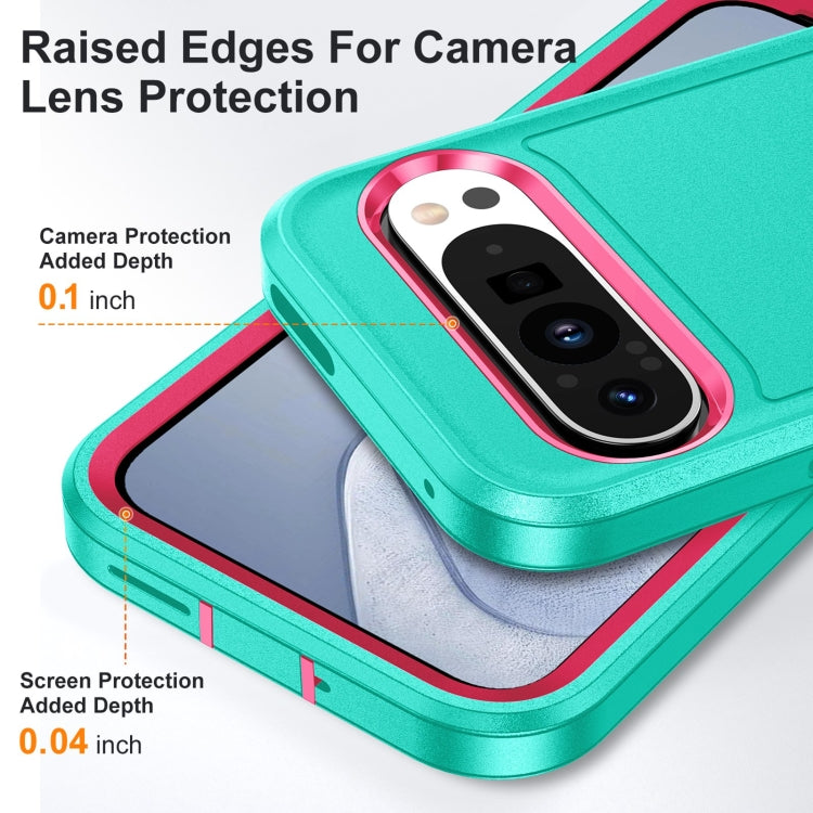 For Google Pixel 9 Rugged PC + Silicone Phone Case with Holder