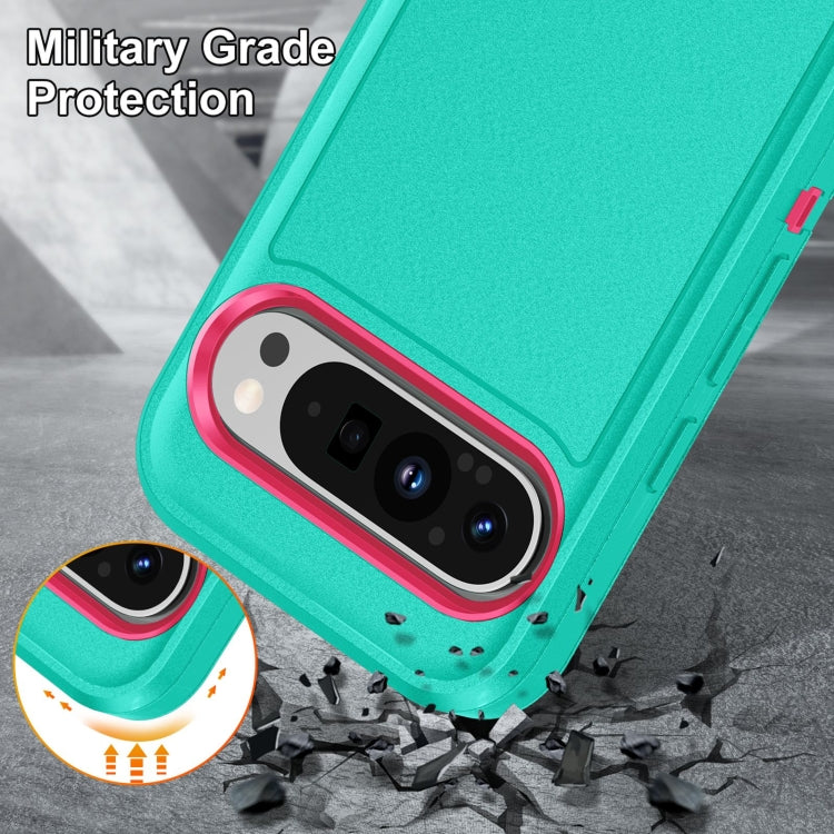 For Google Pixel 9 Rugged PC + Silicone Phone Case with Holder