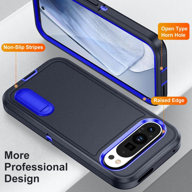 For Google Pixel 9 Rugged PC + Silicone Phone Case with Holder