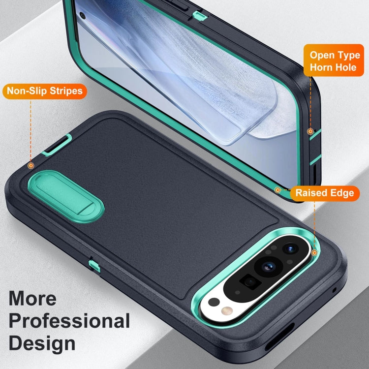 For Google Pixel 9 Rugged PC + Silicone Phone Case with Holder