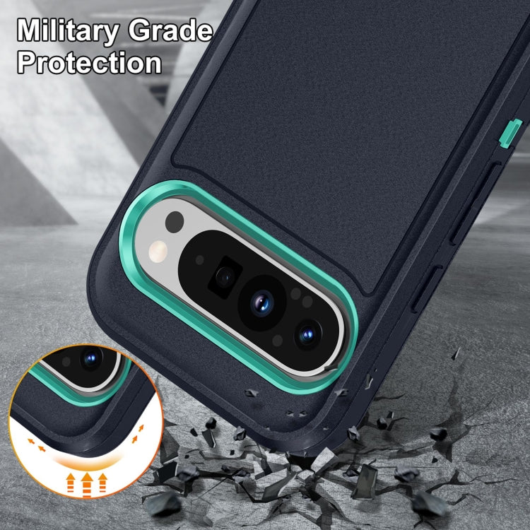 For Google Pixel 9 Rugged PC + Silicone Phone Case with Holder