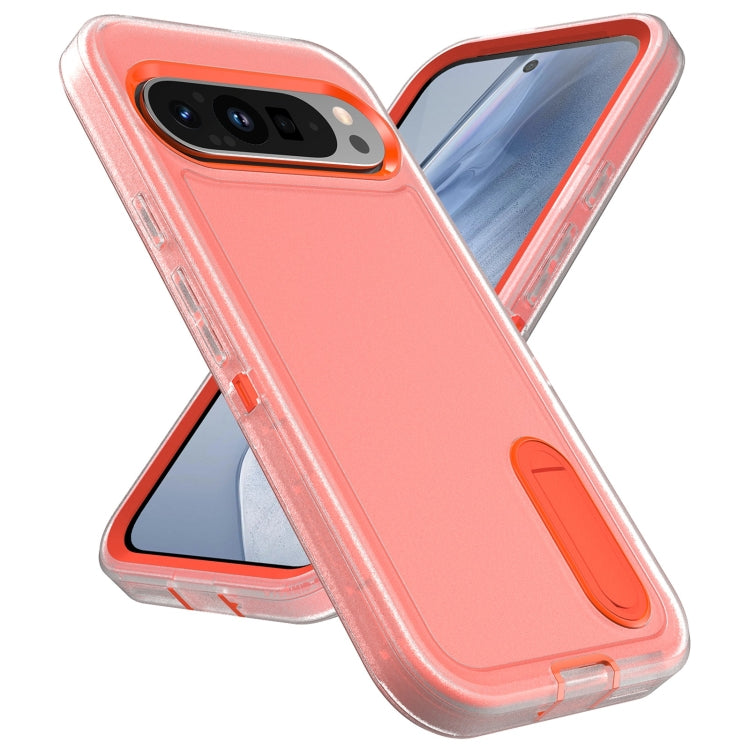 For Google Pixel 9 Rugged PC + Silicone Phone Case with Holder