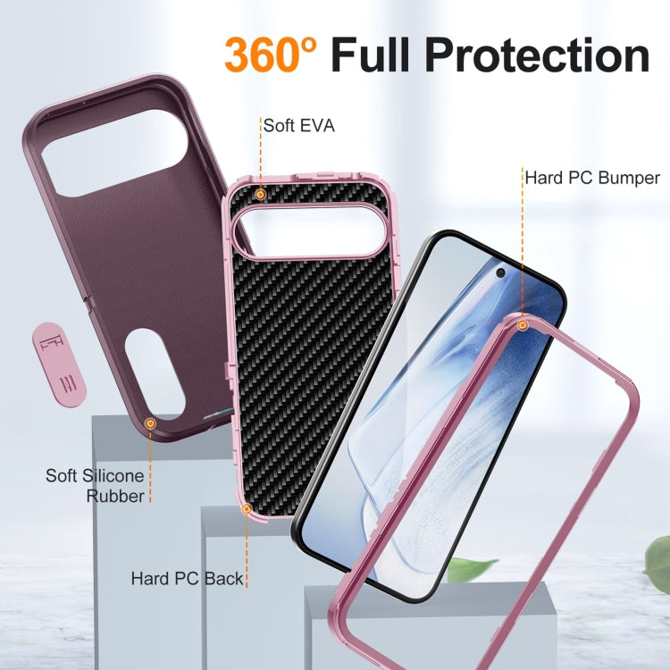 For Google Pixel 9 Rugged PC + Silicone Phone Case with Holder