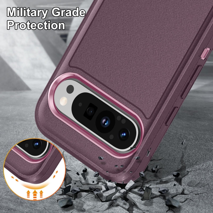 For Google Pixel 9 Rugged PC + Silicone Phone Case with Holder