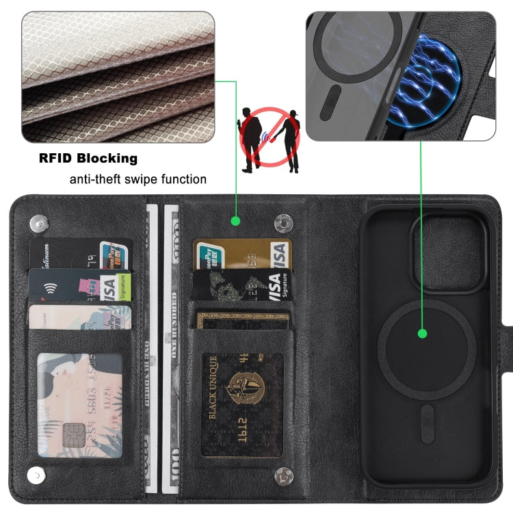 For iPhone 16 Pro ViLi GVA Series MagSafe Magnetic RFID Leather Phone Case