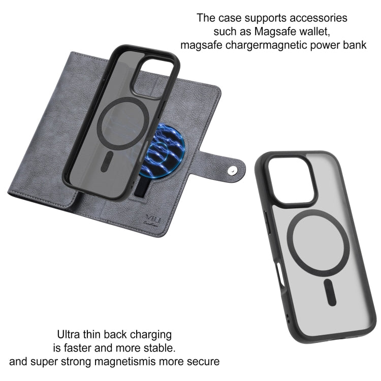 For iPhone 16 Pro ViLi GVA Series MagSafe Magnetic RFID Leather Phone Case