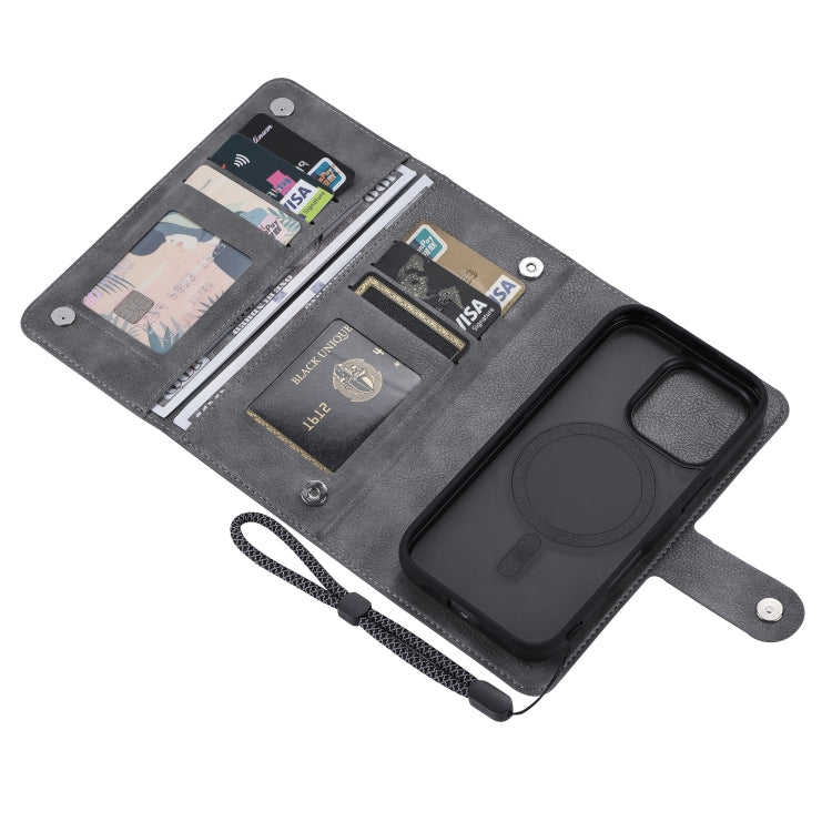 For iPhone 16 Pro ViLi GVA Series MagSafe Magnetic RFID Leather Phone Case