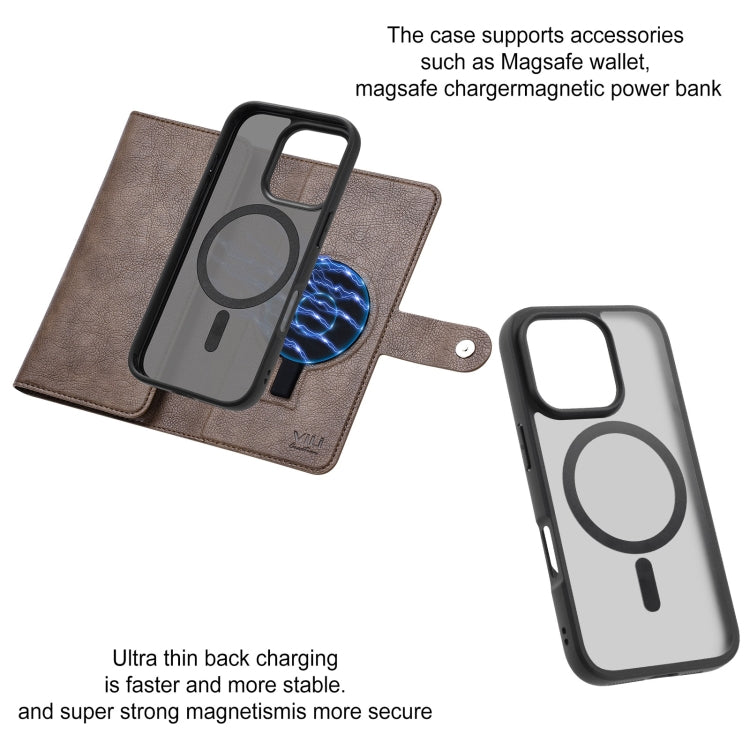 For iPhone 16 Pro ViLi GVA Series MagSafe Magnetic RFID Leather Phone Case
