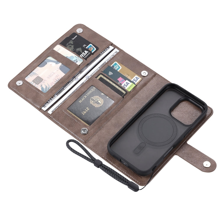 For iPhone 16 Pro ViLi GVA Series MagSafe Magnetic RFID Leather Phone Case