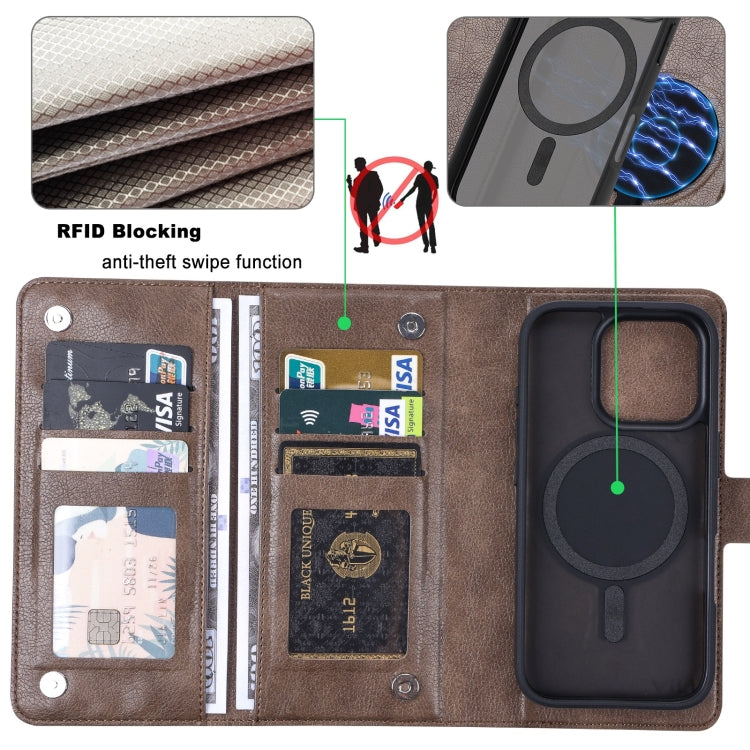 For iPhone 16 Pro ViLi GVA Series MagSafe Magnetic RFID Leather Phone Case