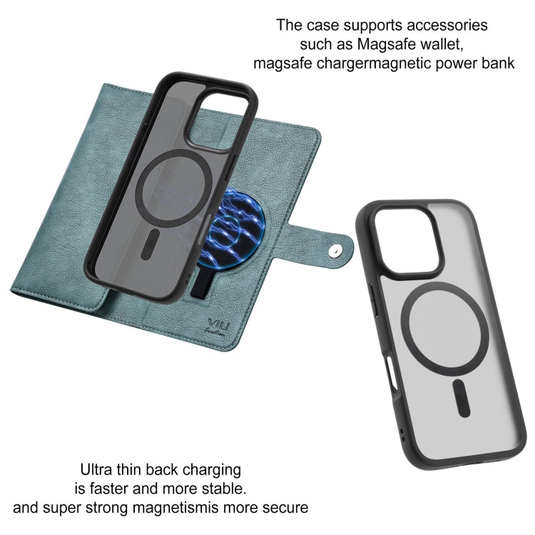 For iPhone 16 Pro ViLi GVA Series MagSafe Magnetic RFID Leather Phone Case