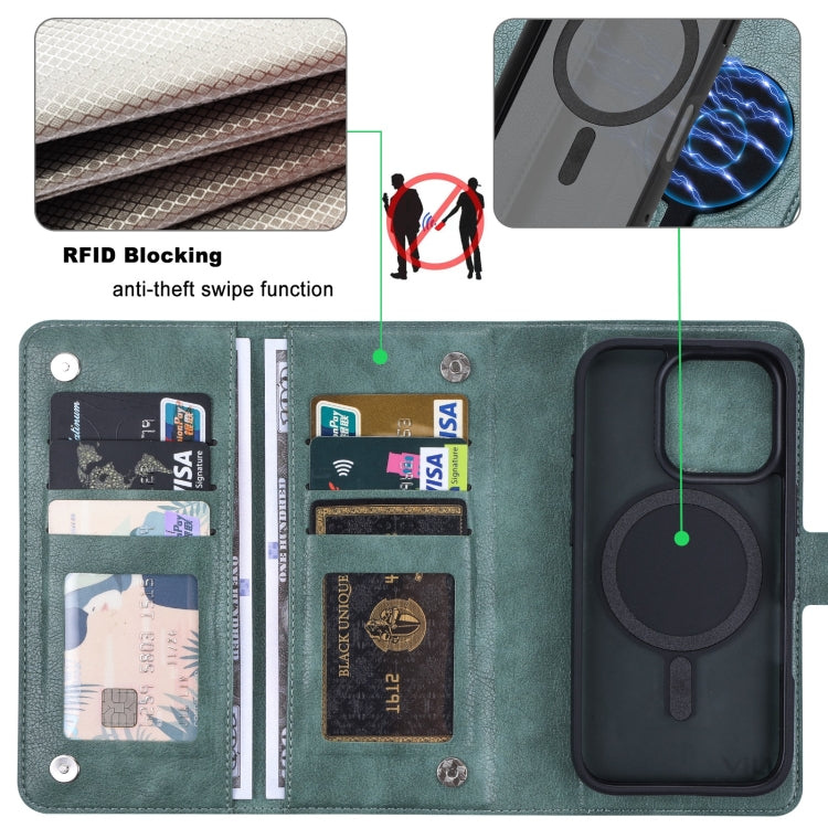 For iPhone 16 Pro ViLi GVA Series MagSafe Magnetic RFID Leather Phone Case