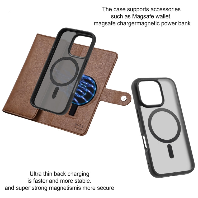 For iPhone 16 Pro ViLi GVA Series MagSafe Magnetic RFID Leather Phone Case
