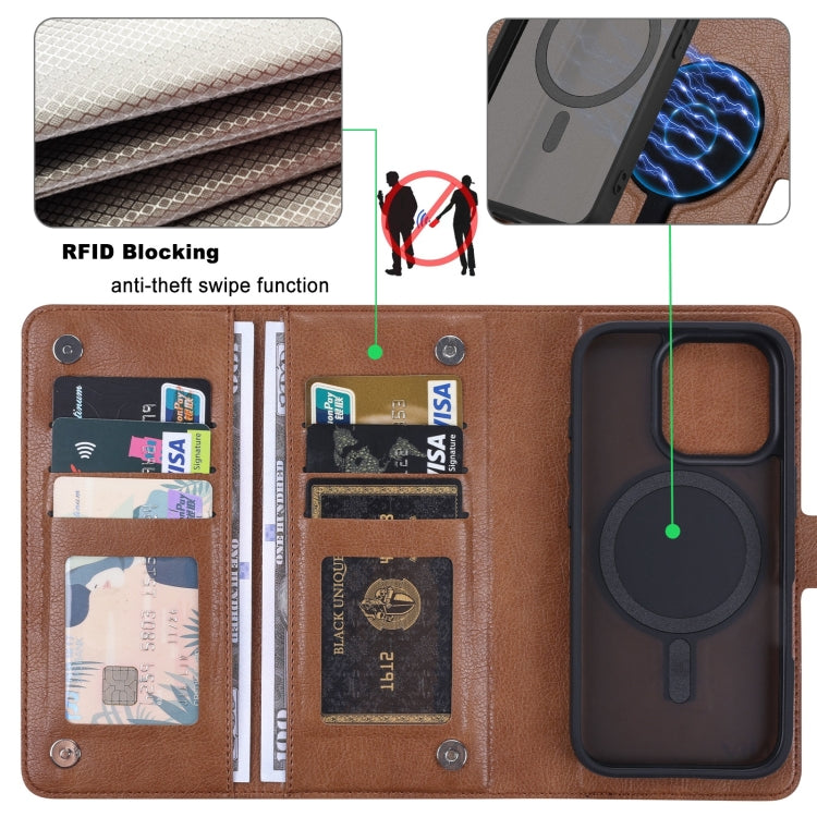 For iPhone 16 Pro ViLi GVA Series MagSafe Magnetic RFID Leather Phone Case