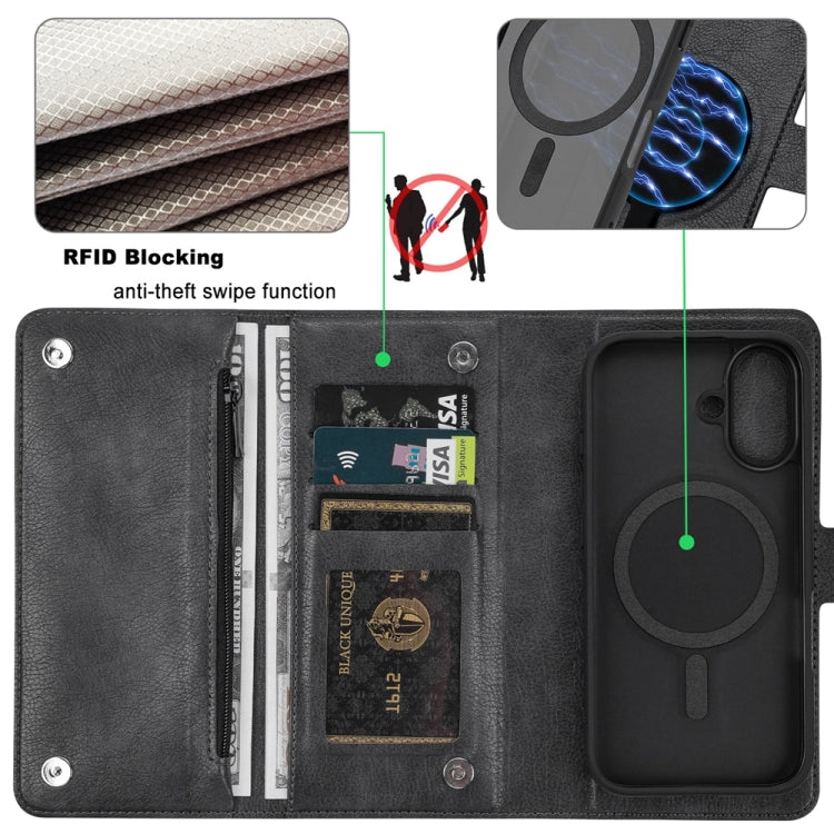 For iPhone 16 ViLi GVS Series MagSafe Magnetic RFID Leather Phone Case