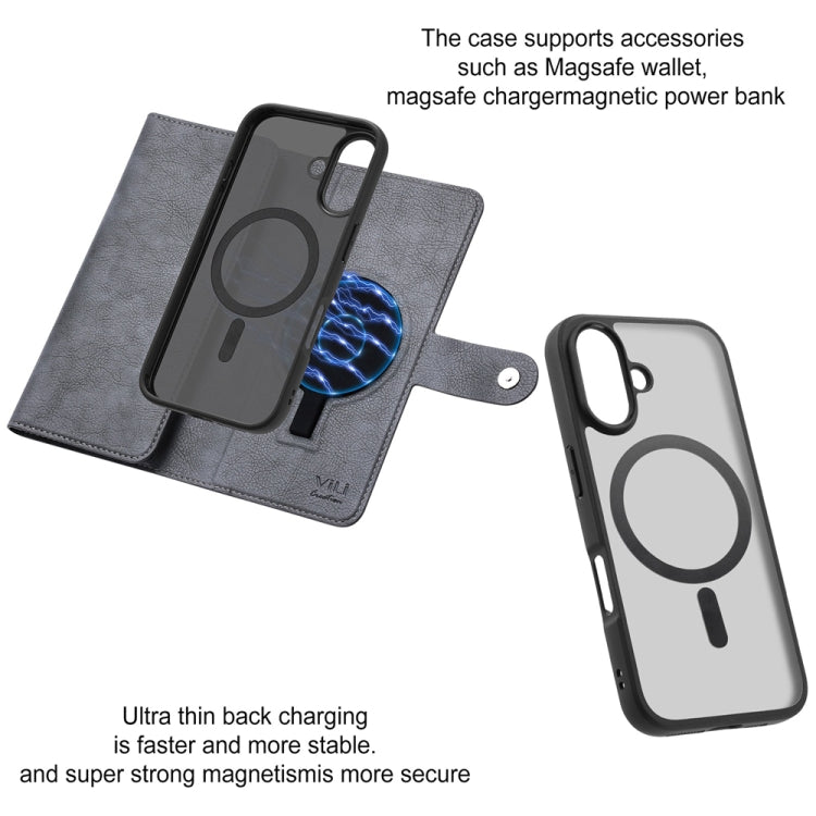 For iPhone 16 ViLi GVS Series MagSafe Magnetic RFID Leather Phone Case