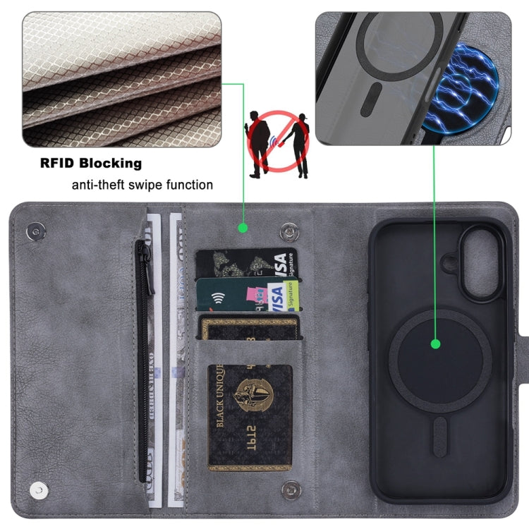 For iPhone 16 ViLi GVS Series MagSafe Magnetic RFID Leather Phone Case
