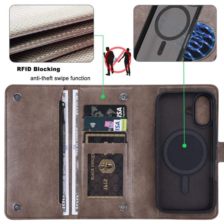 For iPhone 16 ViLi GVS Series MagSafe Magnetic RFID Leather Phone Case