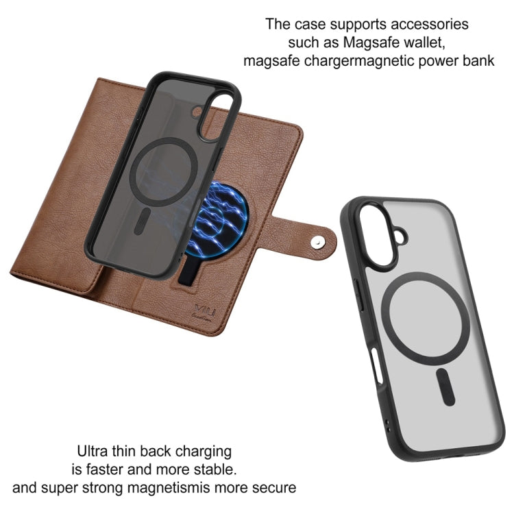 For iPhone 16 ViLi GVS Series MagSafe Magnetic RFID Leather Phone Case