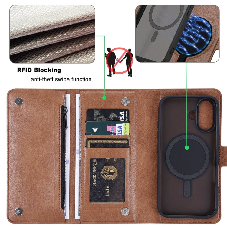For iPhone 16 ViLi GVS Series MagSafe Magnetic RFID Leather Phone Case